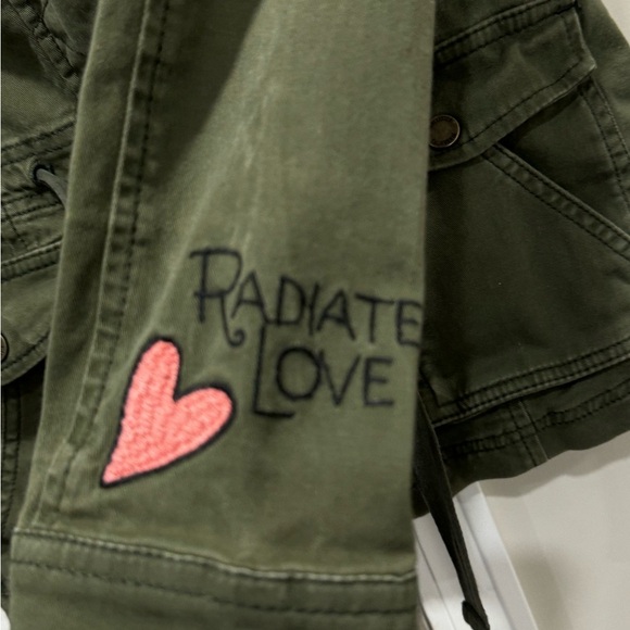 Hollister Cotton Twill Cargo Jacket Green Olive embroidery womens teens XS - Picture 8 of 14